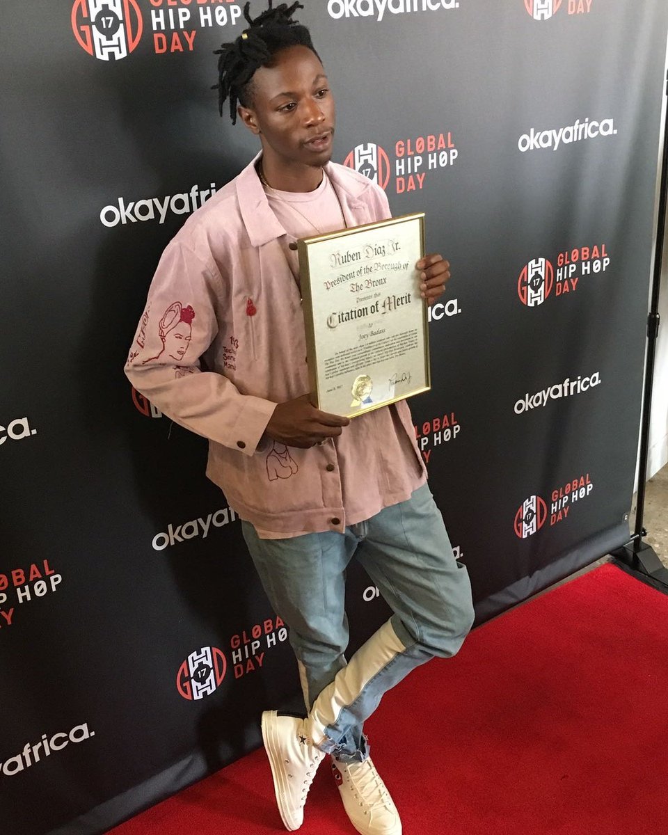 zebraentgrp's tweet photo. Congratulations @joeyBADASS on getting the Citation of Merit at Global Hip Hop Day!
#global #hiphop #winner #Hot97 #awards #congrats #music https://t.co/hwXWORc3EG