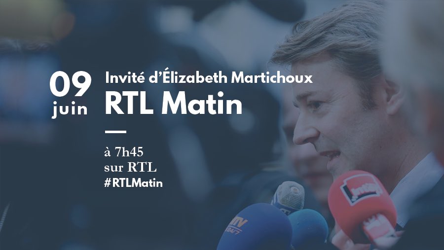 francoisbaroin's tweet photo. 🎙📻 Retrouvez-moi demain matin, à partir de 7h45 sur @RTLFrance. Je répondrai aux questions d'@EliMartichoux. #RTLMatin https://t.co/5mIEOZYA1T