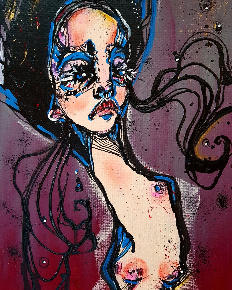 AnnaTsvell's tweet photo. Experimental #painting in progress☄ #art #modernart #contemporaryart #canvas #acrylicpainting #portrait #expressionism #surrealism #artist https://t.co/JsWpdjEJVC