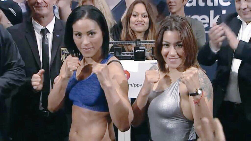 #TheBattleofBergen Official Weigh-In Results, <a href="/1LadyCecilia/">Cecilia Brækhus</a> 146.6, <a href="/pantherfarias/">Erica Farias</a> 144!! #AllTheBelts #BestvsBest