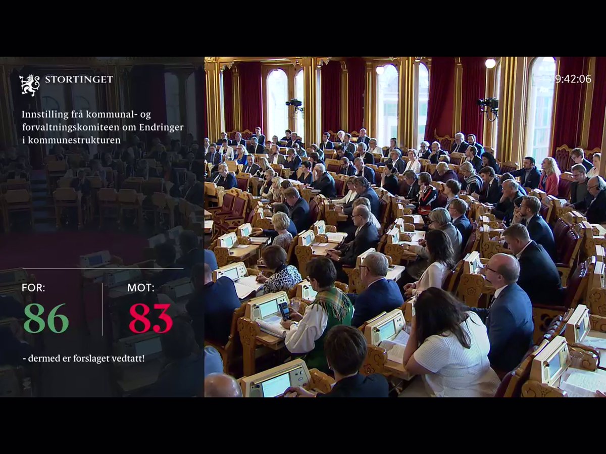 Da er det klart. Stortinget har vedtatt å sammenslå Vikna, Nærøy, Leka og Bindal fra 01.01.2020