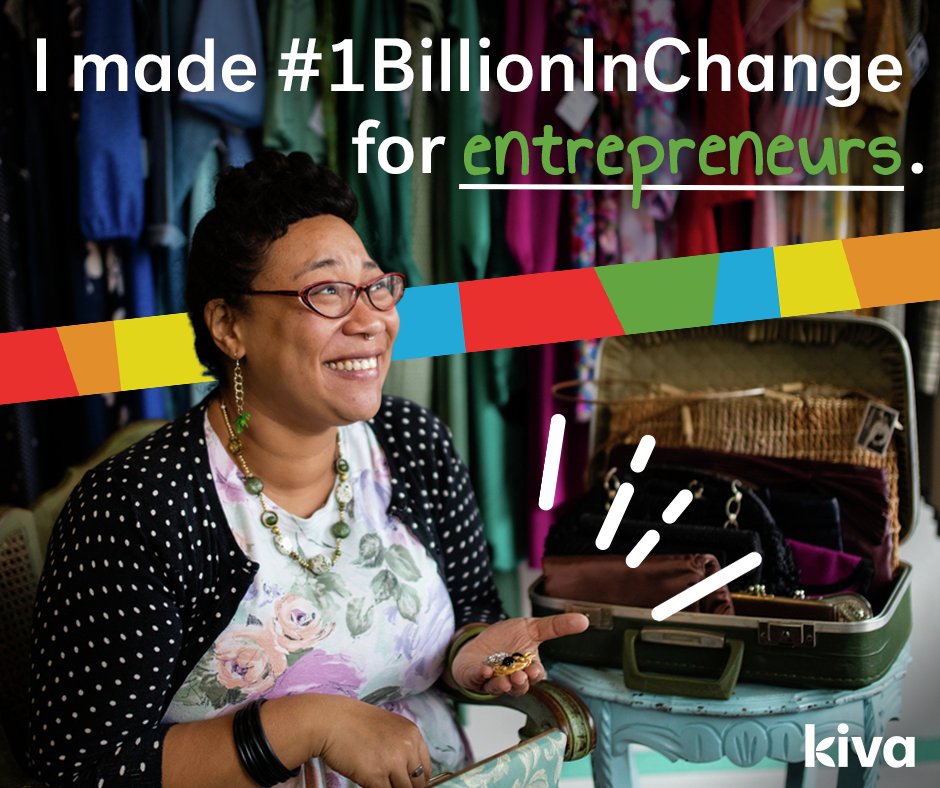 Kiva's tweet photo. When people join together &amp; act, the world changes for millions. I just helped make #1BillionInChange! Join in? https://t.co/9oCm0bufpA https://t.co/bu6uECrsbn