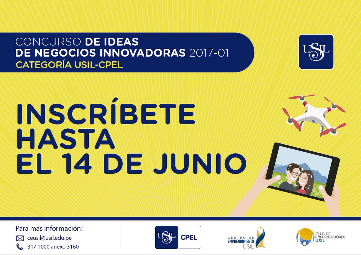 CEUSIL_'s tweet photo. /// CONCURSO DE IDEAS 
DE NEGOCIOS INNOVADORAS 2017-01 ///
(CATEGORÍA USIL-CPEL)
---
¡INSCRÍBETE AQUÍ!
https://t.co/fPf6Rk8Jr9…/ https://t.co/2lYnqvhQzD