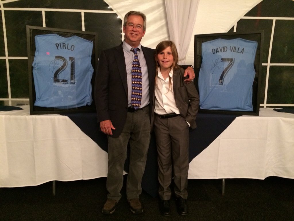 GlennCrooks's tweet photo. Thanks to @Guaje7Villa, @Pirlo_official &amp; @NYCFC signed jerseys for @PDAGirlsSoccer auction won by @TobiasGomez2006 https://t.co/rxdhQgh3ix