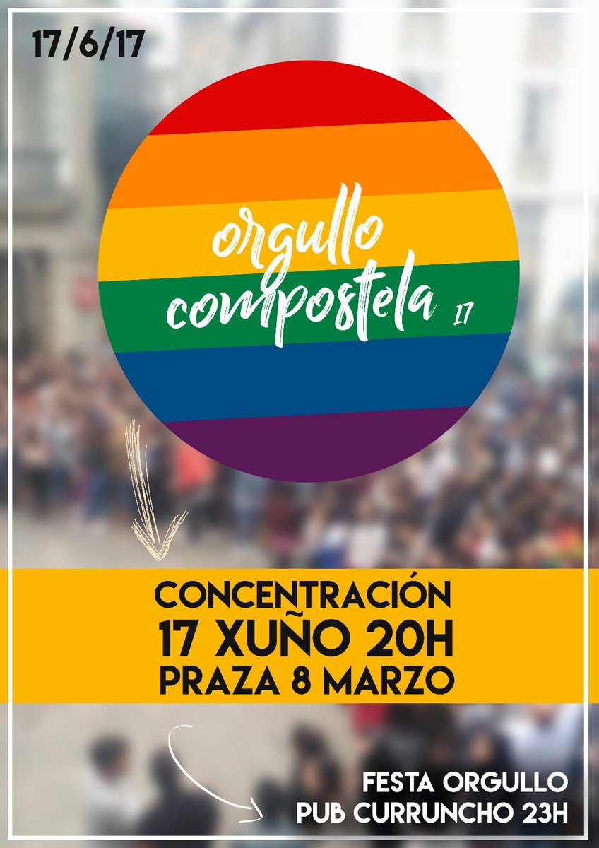 AvanteLGBT's tweet photo. Ás 23h temos festa arco da vella no pub Curruncho. Imos levar pinturas para quen queira pintarse cas cores do Orgullo 😘 https://t.co/PNeHNX1FIm