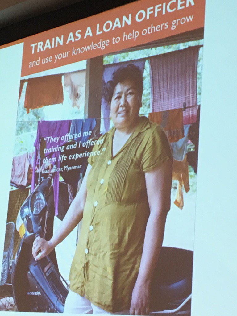 BobbiGray1's tweet photo. "They offered me training &amp; I offered life experience". How u advertise 4 field staff matters @VisionFund #SPTF2017 https://t.co/K7AAG8PigT