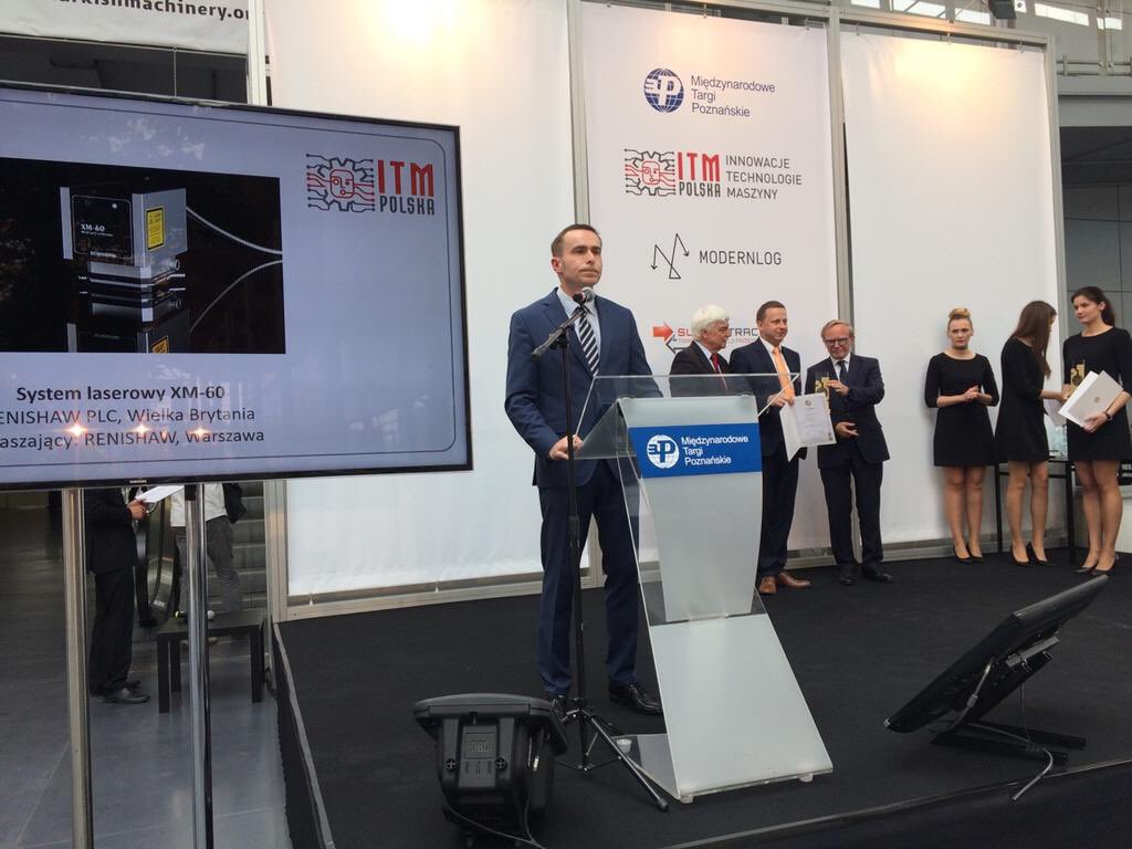 tomekrzysko's tweet photo. #machtool exhibition #Poznan Gold Medal granted to Renishaw for XM60 laser calibrator. Proud to attend presentation! https://t.co/Im9uhGipbX
