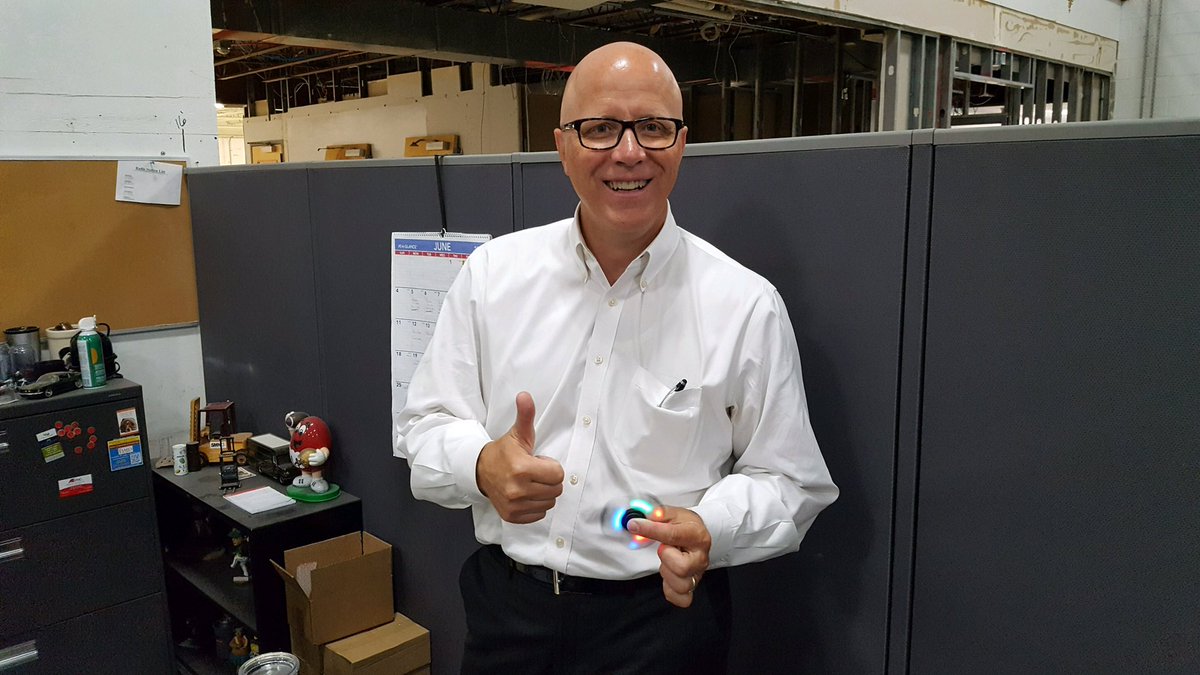Great visit today with long term partner and customer.  Quinn even got to try out the latest sales fad!! #Fidgetspinners