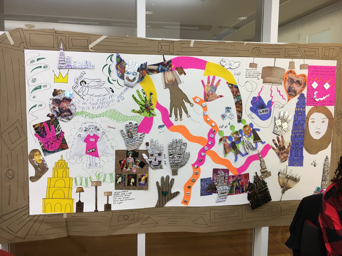DEdug8tor's tweet photo. Inspired by Howard Finster! Murals down the hallways! #WACEdConf17 #kickstARTcobb @fishkinder @KennesawElem https://t.co/wI2PL1TDaW