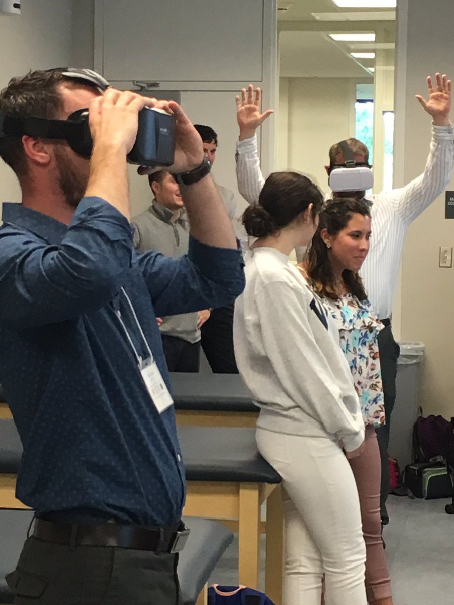 UVASportMedConf's tweet photo. Participants exploring virtual reality options for the clinic in lab with @Dusty_Grooms &amp; @abbey_fenwick https://t.co/uPaZNlPcA3