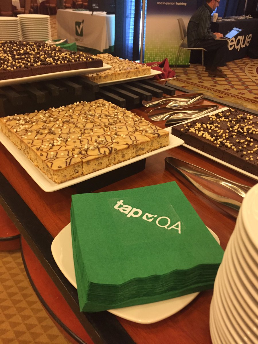 mikefaulise's tweet photo. Getting hungry at #BetterSoftwareCon lunch is on us @tapQA but have a sweet first https://t.co/zFNZIAtDjS