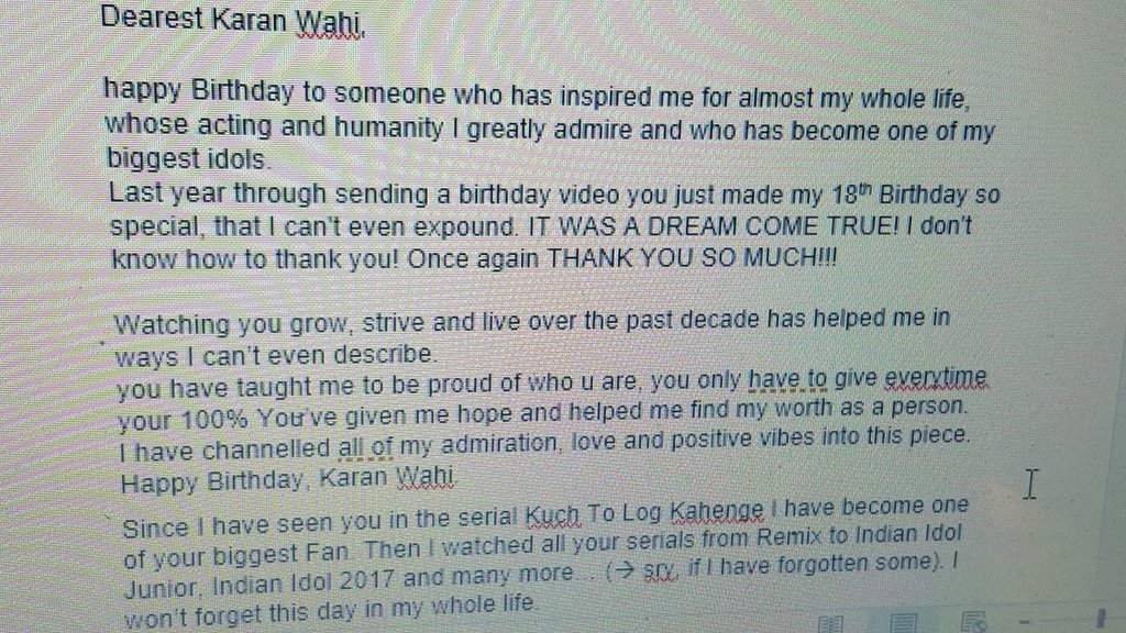  a very happy birthday my idol inspiration Karan Wahi. Hope u lile my small gift!!!   
