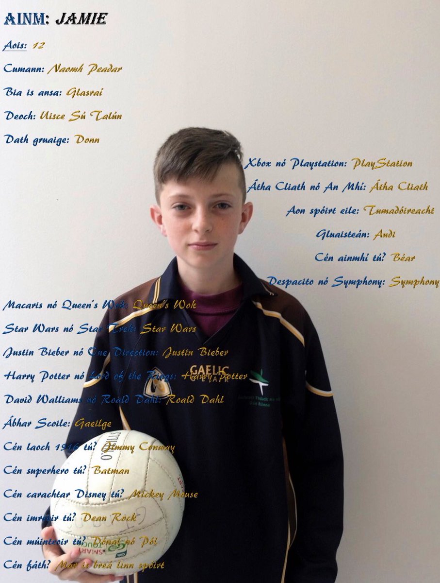 🏐🏐 Próifíl na n-Imreoirí  🏐🏐

Senior team pen pics <a href="/CumannnamBunsco/">CumannnaMí</a> final stars V Slane NS  #Réalta #GAA #peil #gaeilge #gaelscoil <a href="/MeathGAA/">Meath GAA</a>