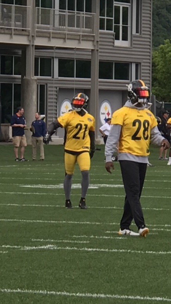 Coach_Borich's tweet photo. A couple of Bison Coaches make https://t.co/YC16tsO4n8 at the Steelers OTAs #darksidemeetssteelcurtain https://t.co/9otIeNPtuU
