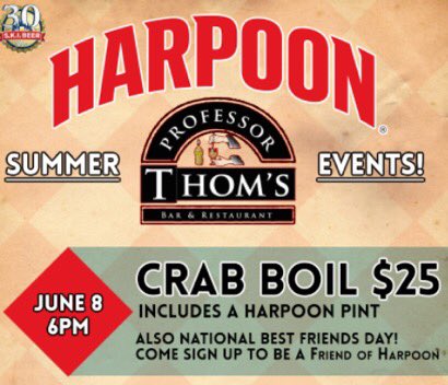 The only way to celebrate #nationalbestfriendsday is with a crab boil and sign up to be our friend and get a free pint!! Starts at 6pm