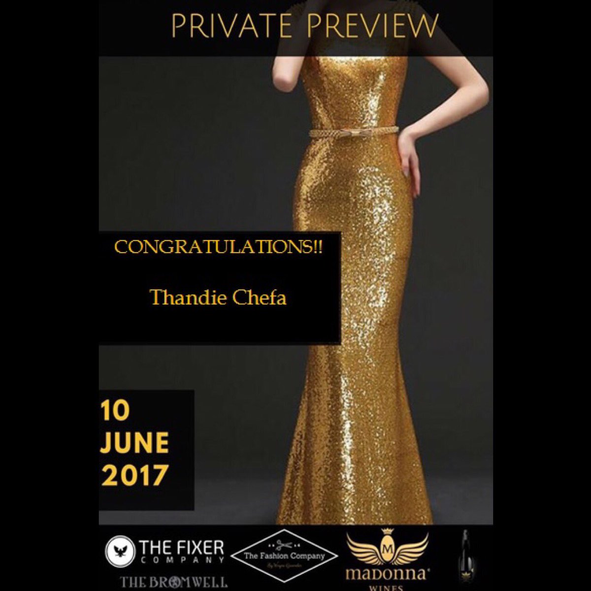MadonnaWines's tweet photo. #congratulations @ThandieChefa You have won x2 VIP tickets to the @TheFashionComp 's "Private Preview" launch on Sat!!
#TheFashionCompany https://t.co/rFKtOkhI5C