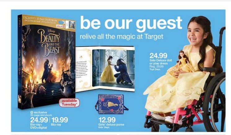 GoNumotion's tweet photo. Look what we spy in this week's @Target ad!!! #inclusion #wheelchair https://t.co/MGFeQYzZJG