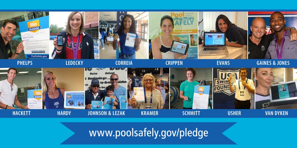 poolsafely's tweet image. What do all these Olympians have in common? They all took the #PoolSafely Pledge! bit.ly/PledgePS