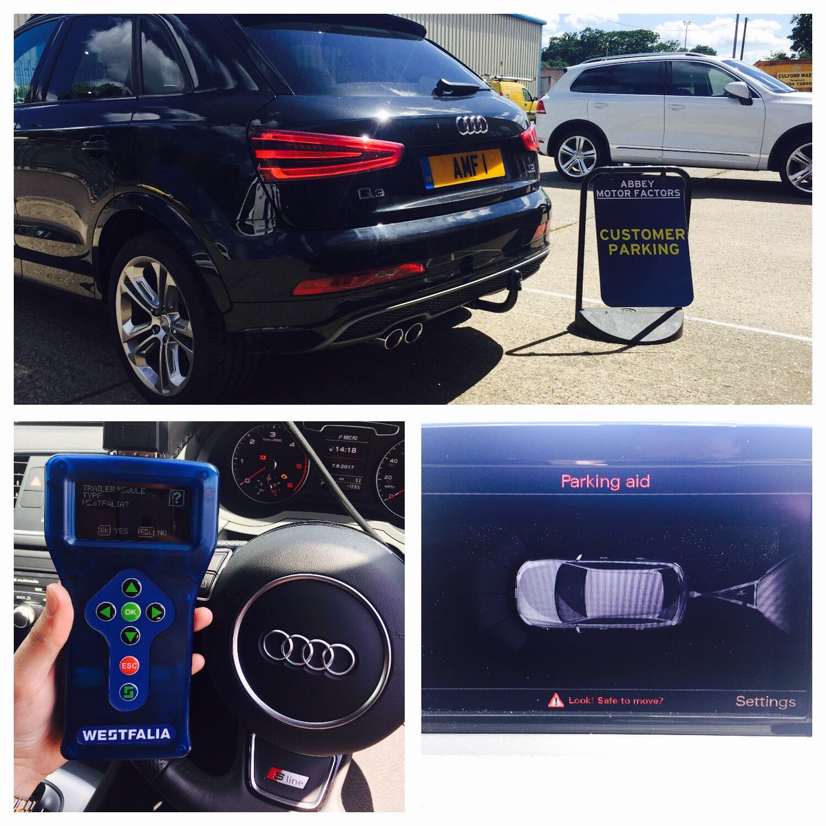 AbbeyMotorFrs's tweet photo. NEW Audi Q3 towbar installation @TowTrustTowbars detachable with dedicated wiring and ECU coding. #burystedmunds #towbar #audi #Q3 https://t.co/xbiNM3vRCQ