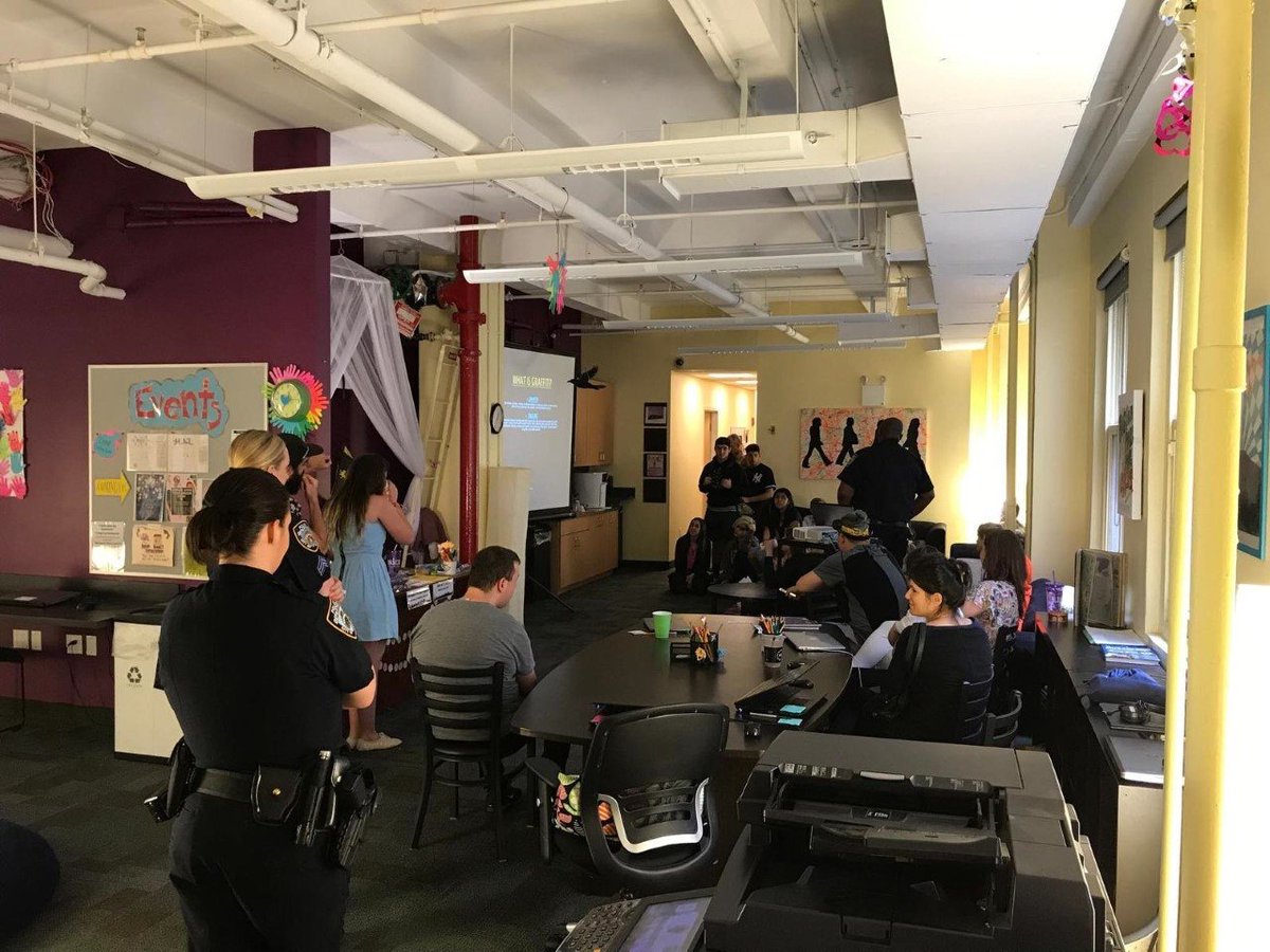 NYPDMTS's tweet photo. #MTS #SchoolUnit discussing community issues and personal safety at #FusionAcademy #ParkAve #MurrayHill #CopsAndKids https://t.co/5M7ruHQVfq