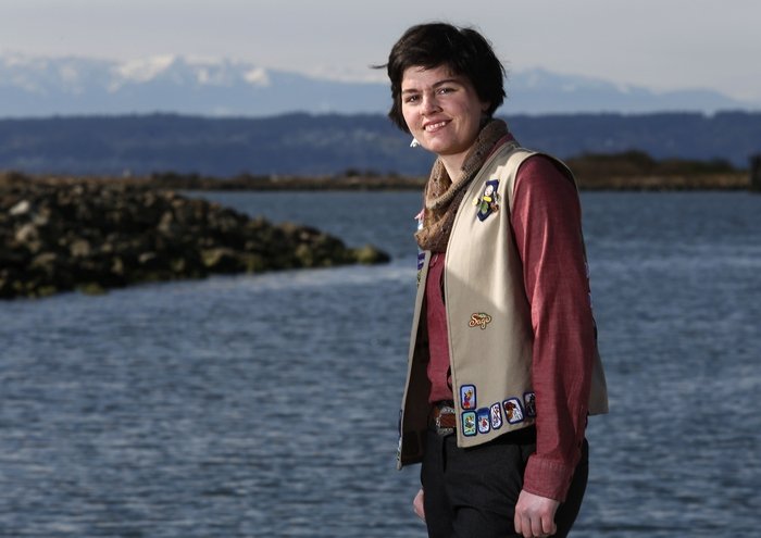 girlscouts's tweet photo. Katherine talks about trash, her pioneering ocean research, &amp; what it’s like to go for #gsGoldAward. https://t.co/Jh6WXPSAZv #WorldOceansDay https://t.co/NaIxL8RZlm