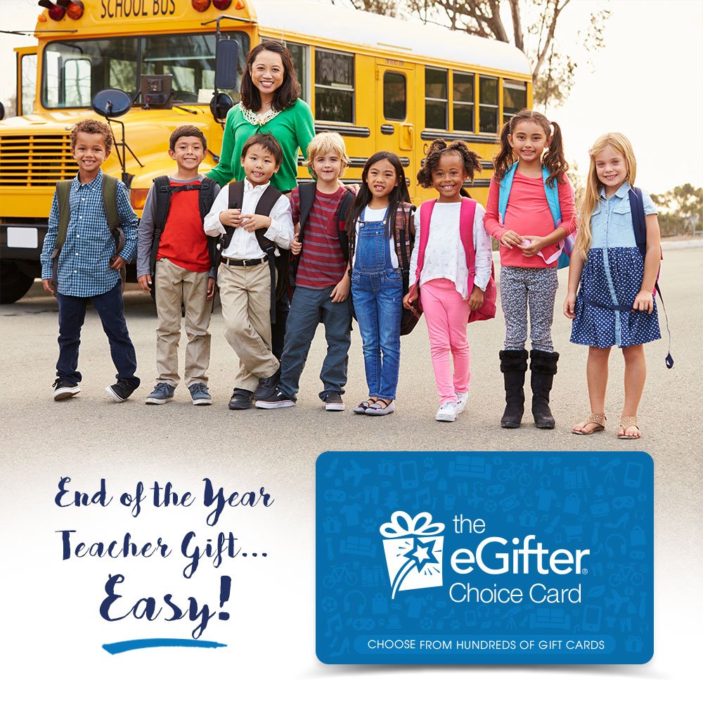 eGifter's tweet photo. End of the Year Teacher Gift... Easy!
Start a group gift and give the gift of choice with the eGifter Choice Card. #eGifter #TeacherGifts https://t.co/C8eESJAwx9