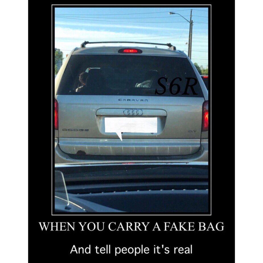 shawn6r's tweet photo. #fakebag #fakeaudi #fugazi https://t.co/z51seHwL1K
