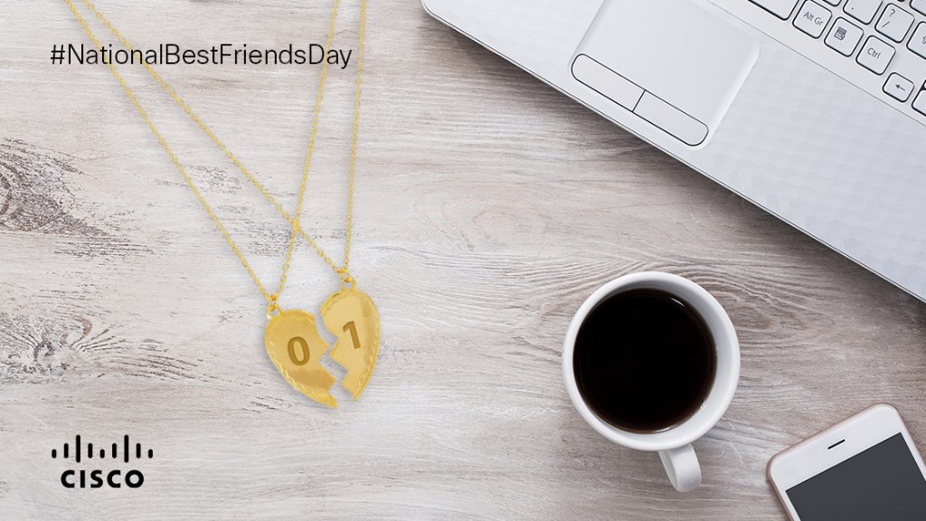CiscoPartners's tweet photo. We go together like 0s and 1s – Happy #NationalBestFriendsDay! https://t.co/6zldX2Ipoe