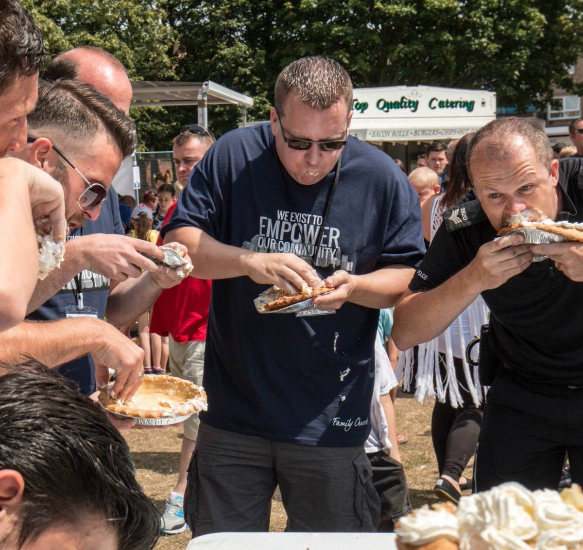 #ThrowbackThursday - The famous annual #HavantFunDay pie eating contest! Who will take on the challenge this year?