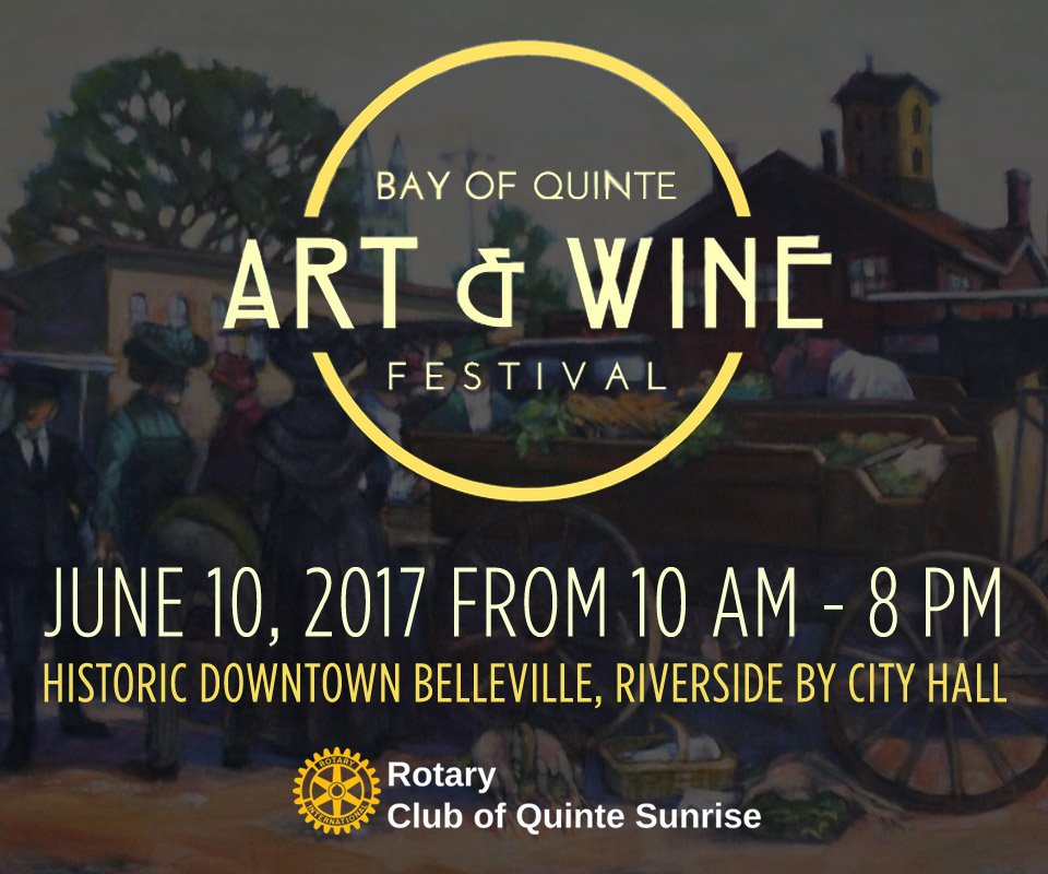 BellevilleON's tweet image. Make plans to head @DTBelleville  this Saturday for the Rotary Club of Quinte Sunrise Bay of Quinte Art &amp;amp; Wine Festival.