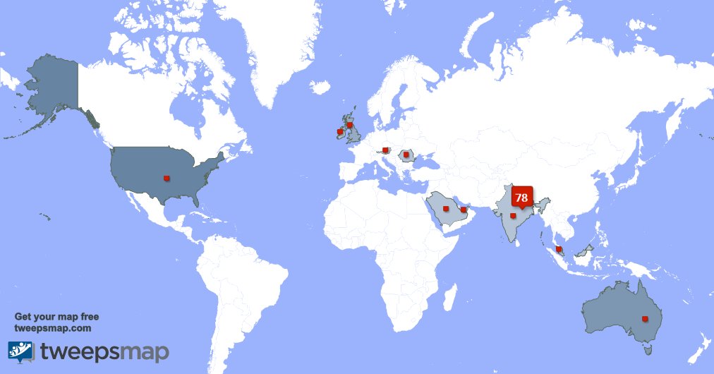 My followers live in Nepal (75%), USA(9%)... Get your free map: tweepsmap.com/!biswaslohani