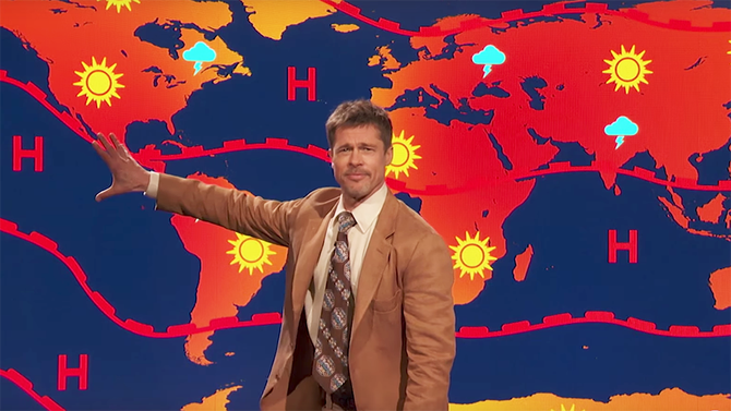 Variety's tweet photo. Brad Pitt delivers a grim weather forecast after Trump exits the Paris accord https://t.co/fg5BEh1NW9 https://t.co/vby8Kck9gQ