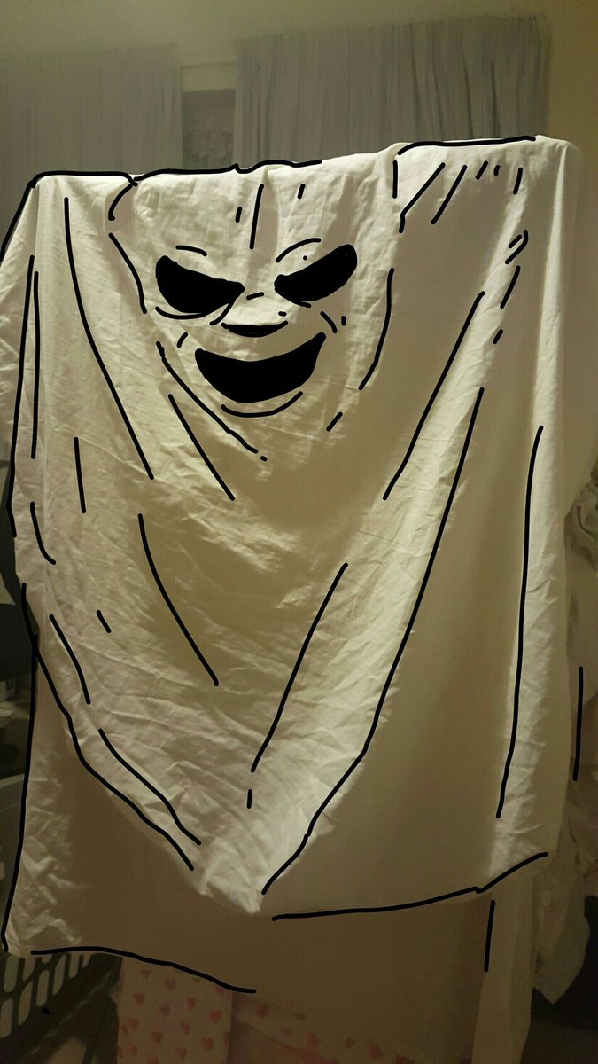 TheAhmedRaafat's tweet photo. This bed sheet is hanging behind me so I decided to turn it into... something... #SnapchatArt #CallGhostbusters https://t.co/957JRZ5OJl