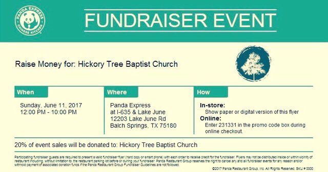 HT_roots's tweet photo. Help us RAISE money for Church Summer Camp.

When: This Sunday | Noon - 10 PM

Where: Balch Springs Panda Express https://t.co/AnqmxSmdwt