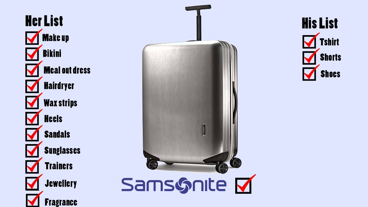 Faz_DanFarrow's tweet photo. @OneMinuteBriefs 

No matter how long her list is it'll all fit in a @SamsoniteUSA... https://t.co/iYSsk2cqDK