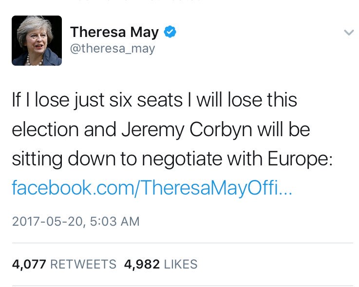 LukewSavage's tweet photo. We're going to hold you to this, Theresa. #GE2017 https://t.co/WG9YlZvAYl