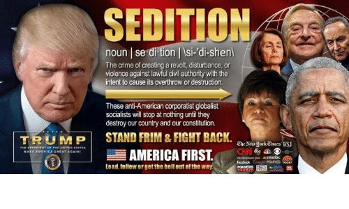 Dumfounded 🤯 on Twitter: "Appears "sedition" is a meme for the Trumpbots.  The term "globalists" was also bandied.… <a href=