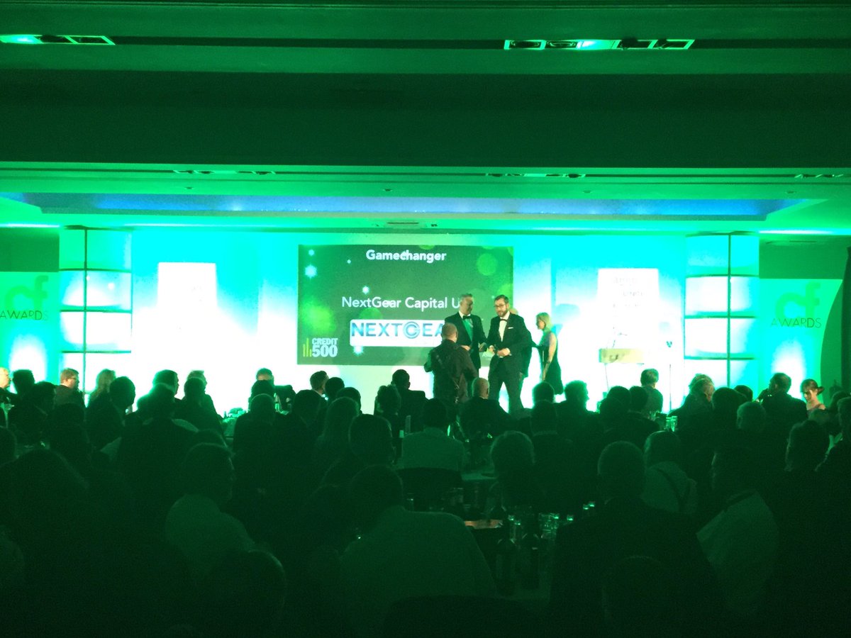 CarFinanceConf's tweet photo. @NextGearCapital have brought their A-Game this year, because they've been handed the Gamechanger Award at the #carfinanceawards! https://t.co/MVvN1kfuf4