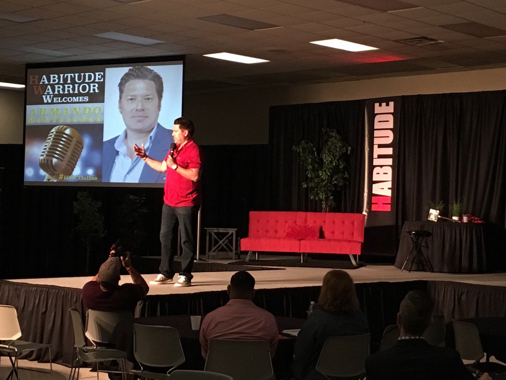 EnthusiasticYou's tweet photo. @montelongo rocking it on the Habitude Warrior conference! Great sharing a stage with you! #HWCDallas #inspiration https://t.co/7HDH80tzmI