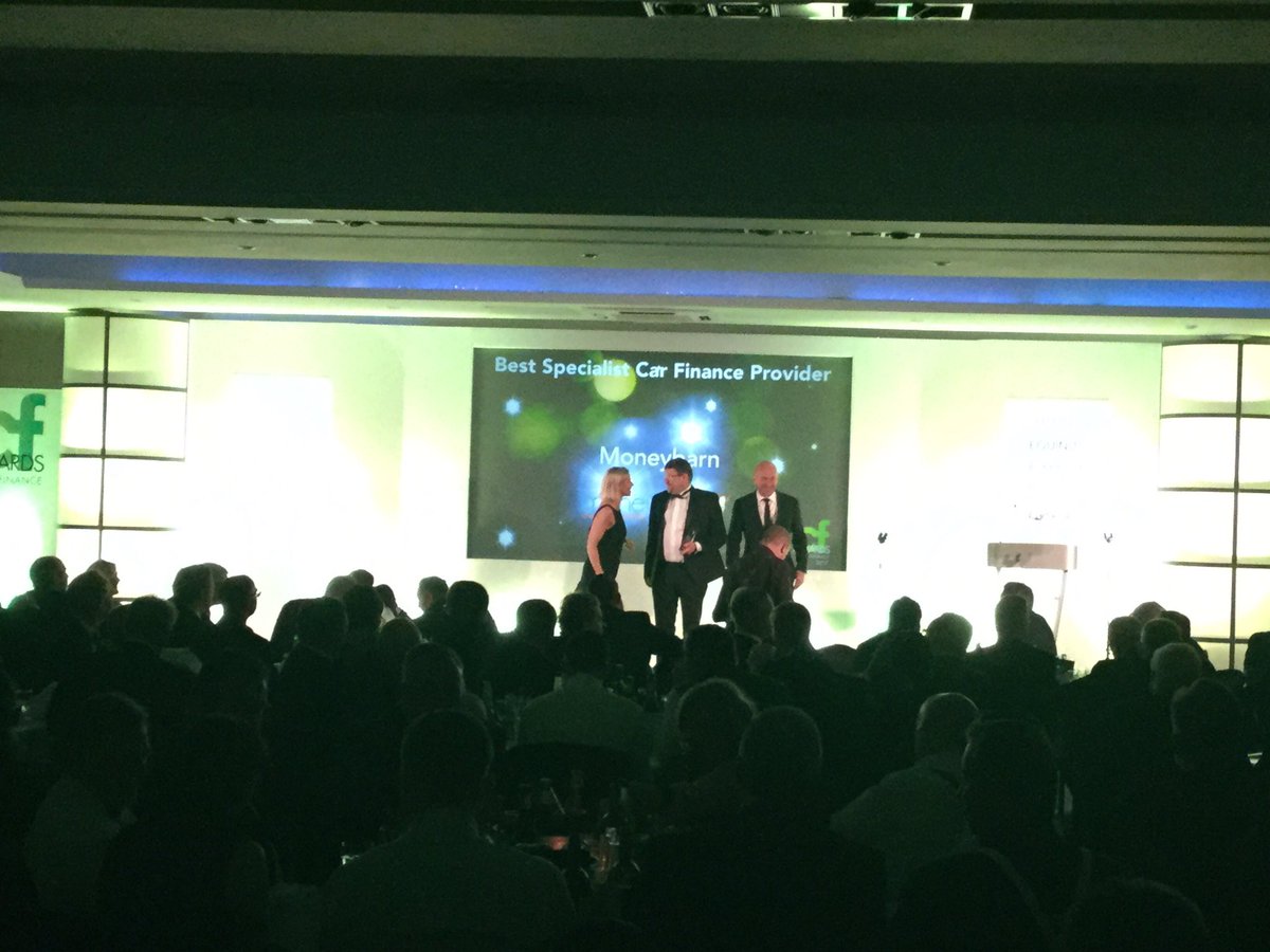 CarFinanceConf's tweet photo. @MoneybarnUK should be feeling special... they've just received the award for Best Specialist Car Finance Provider, #carfinanceawards https://t.co/yECYCLx9Wv