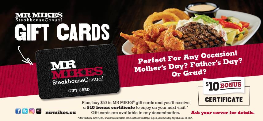 Dad's Day is sneaking up! Give him the gift that gives back - to YOU! Buy a $50 MM gift card and get a $10 certificate for yourself!
#WINWIN