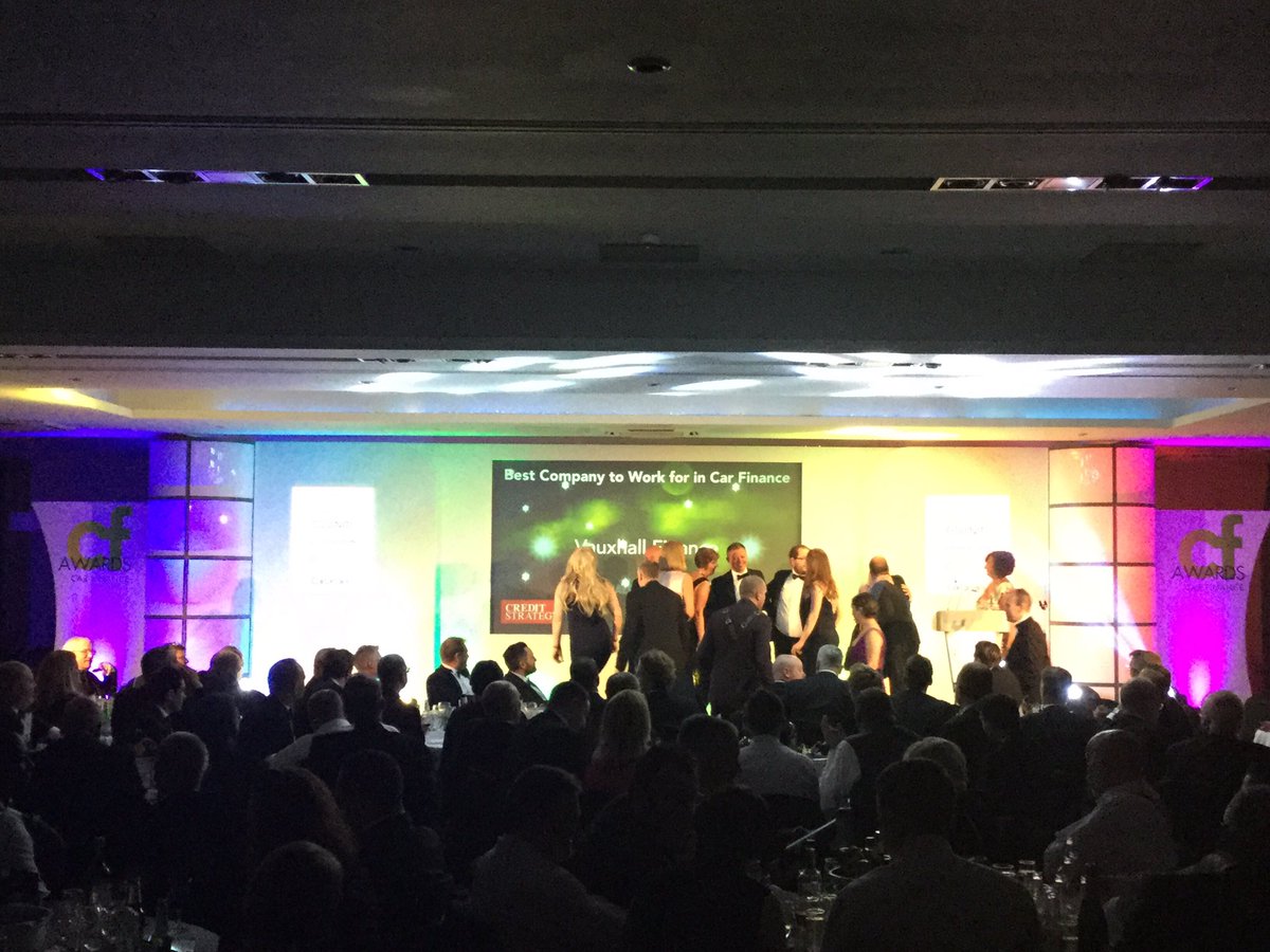 CarFinanceConf's tweet photo. Aaand finally, the winner for the Best Company to Work For in Car Finance goes to Vauxhall Finance, their 2nd award @ the #carfinanceawards https://t.co/abejNRfCGm