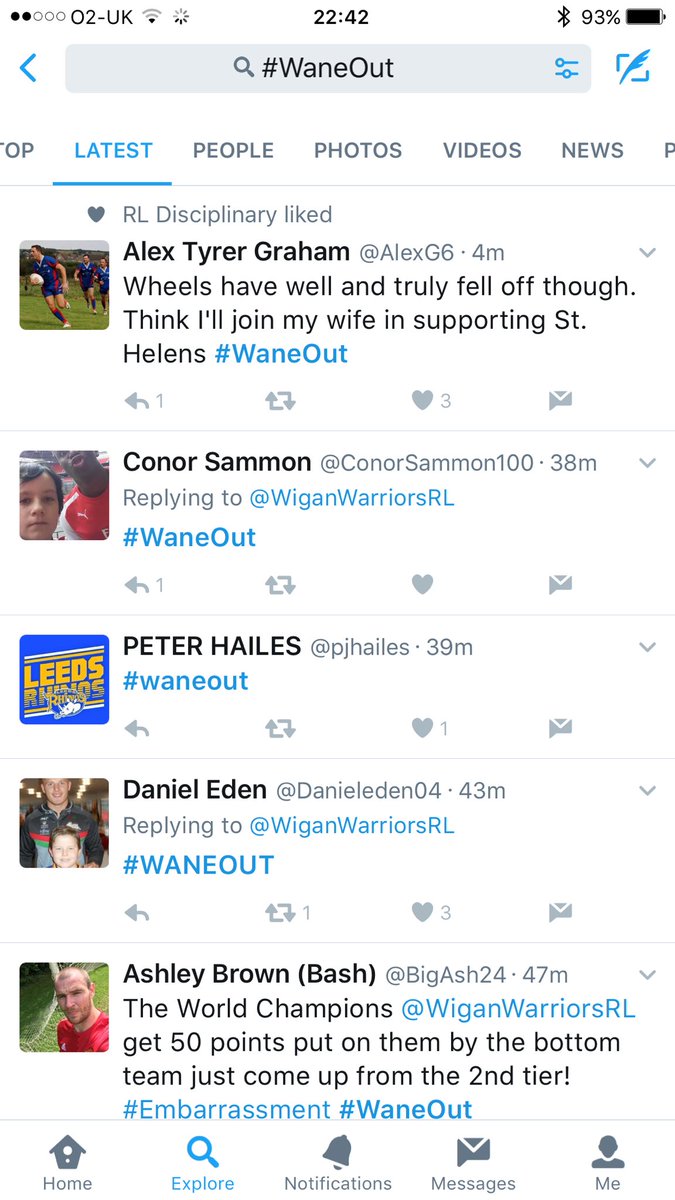 Fatboy_Rob's tweet photo. Some quality #WaneOut tweets tonight. Especially the top one. I wonder that the Rhinos fan has against him? As a Cas fan I say #WaneIn https://t.co/q7OoWSJzTD