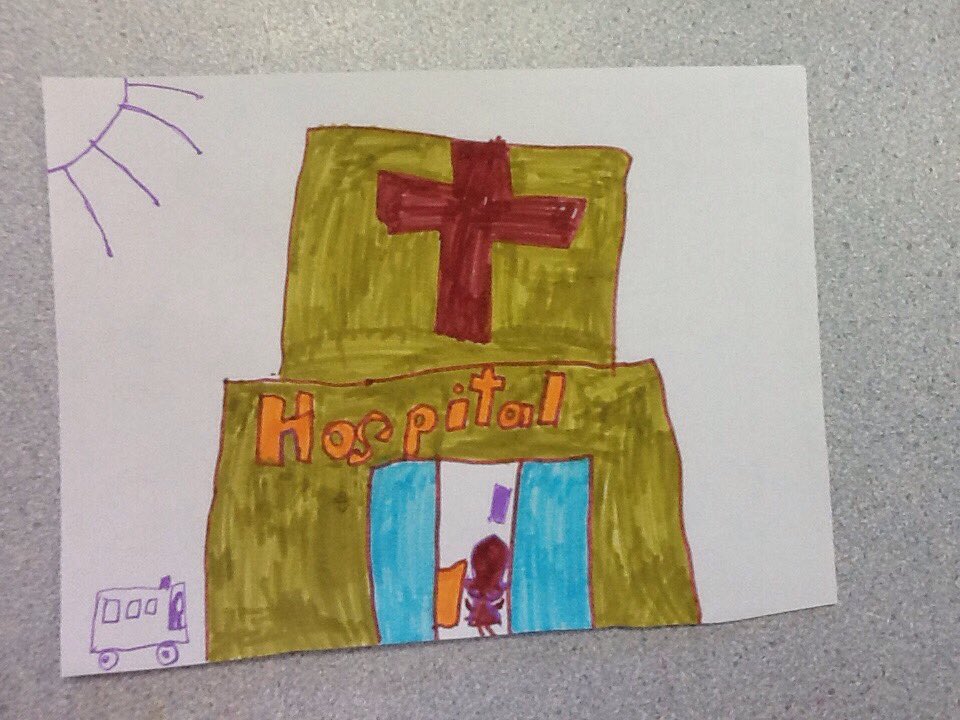 rsskaikomako's tweet photo. This is our task. We drew the hospital Ms Bixby was in #poppyrss #inaracrss https://t.co/KmUH1VxIdk