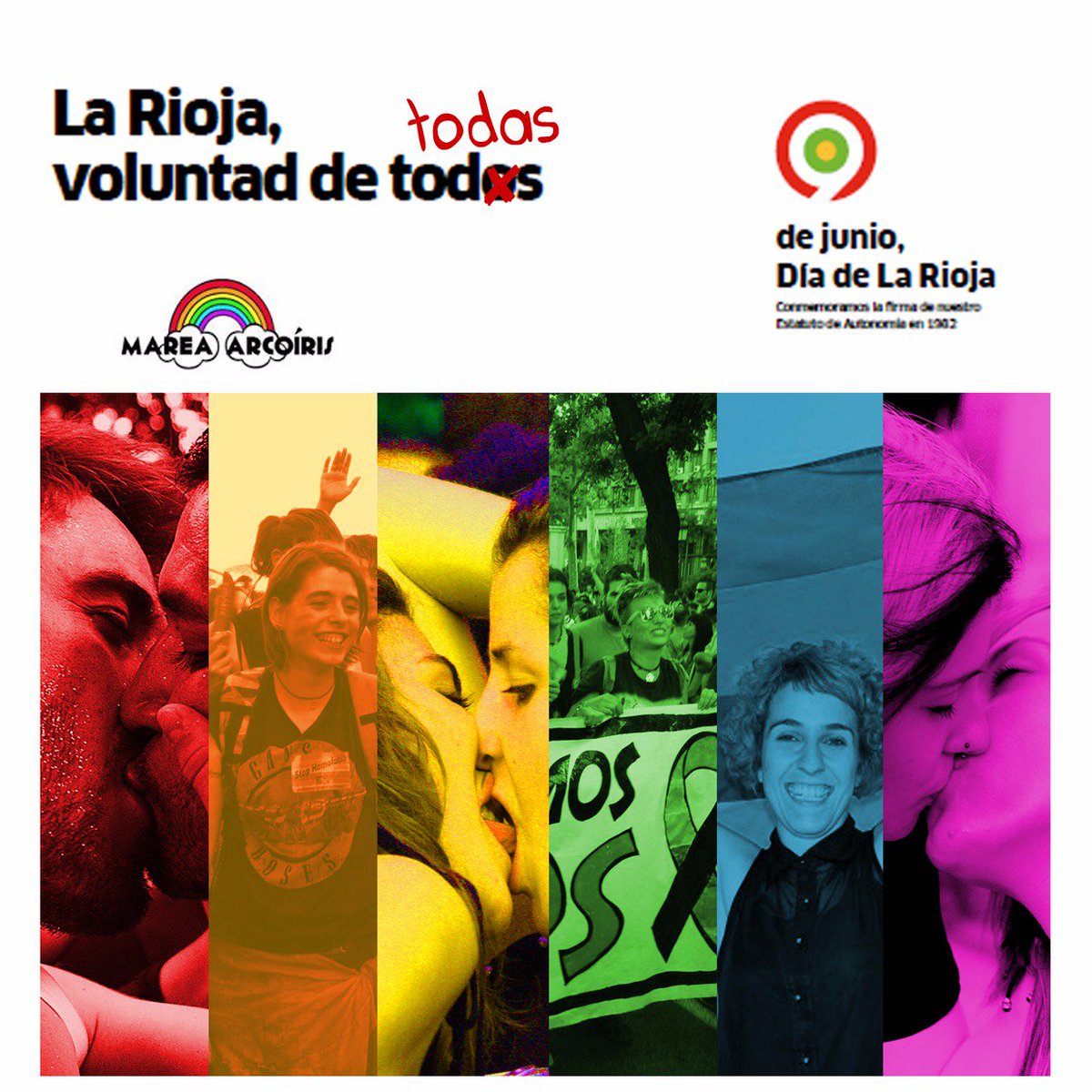 ArcoirisRioja's tweet photo. ¡Feliz #DíadeLaRioja! Voluntad de todas. 
#LGTB+ https://t.co/Ip0bdBMRJk