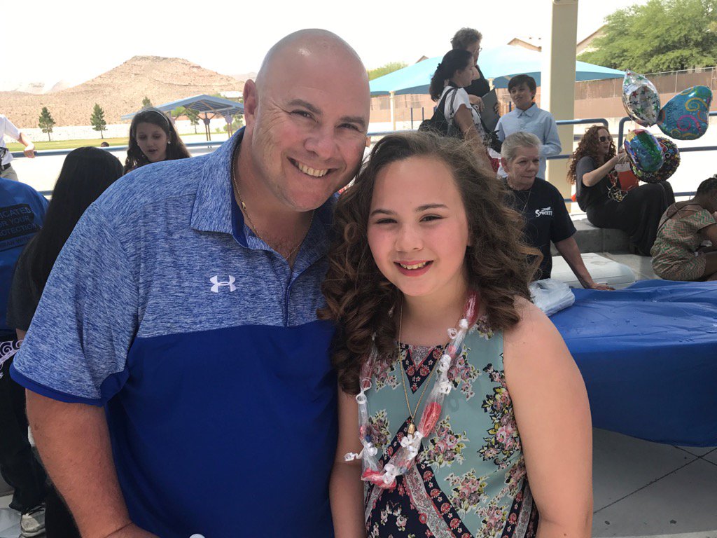 NickGarritano's tweet photo. Ava after her 5th grade promotion program. My beautiful little girl is now done with elementary school. Time flys by. https://t.co/8jg22wghPv