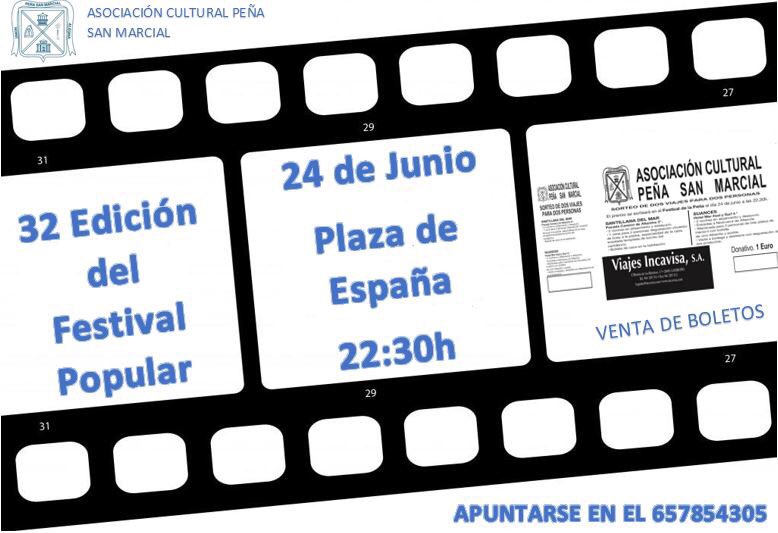 PSanmarcial's tweet photo. SÁBADO 24 de JUNIO FESTIVAL POPULAR! https://t.co/rs65StElqB