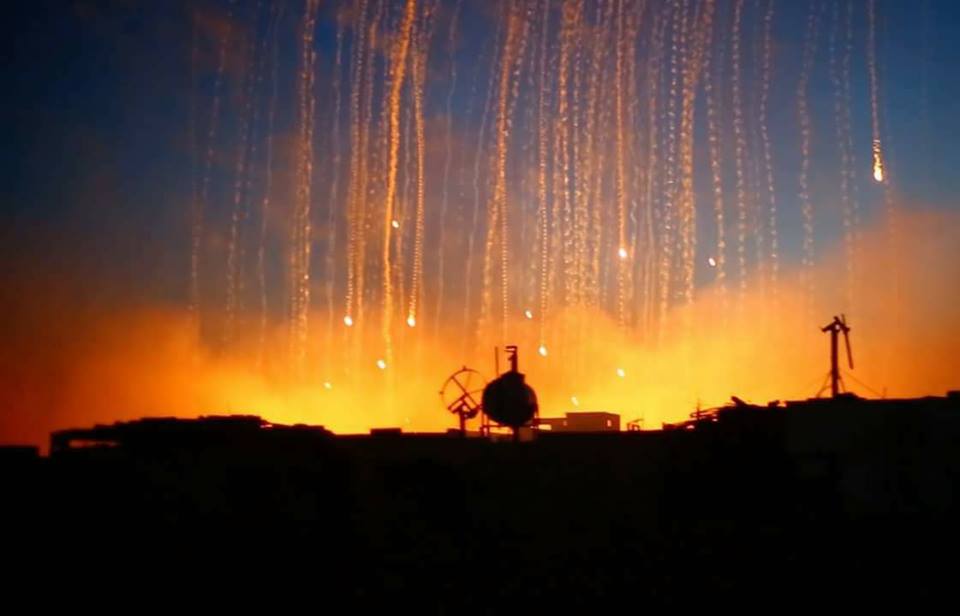 asaadhanna's tweet photo. Footages for the attack by the #INTcollation on #Raqqa by the white phosphor 
Raqqa have more than 150K #civilians
#SaveRaqqa https://t.co/FrzT6YThL0