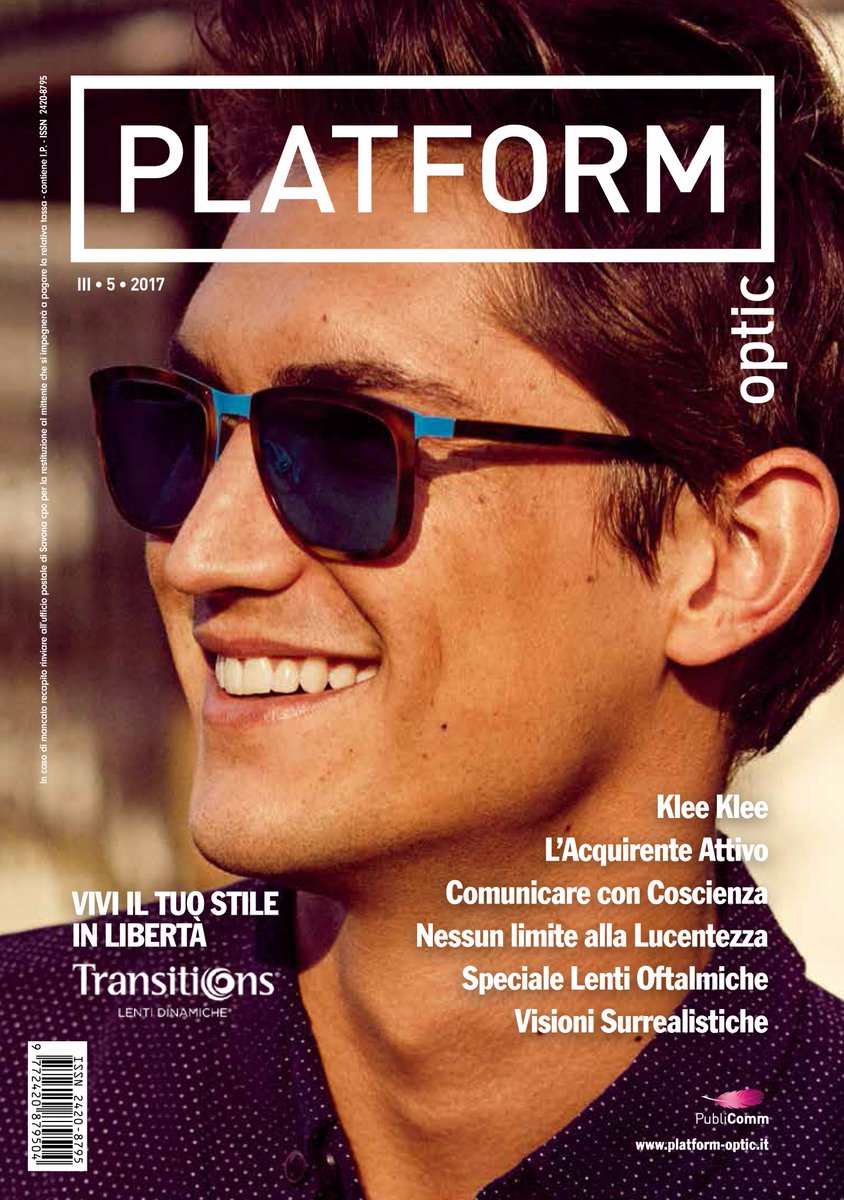 PlatformOptic's tweet image. Il nostro nuovo numero è in stampa! In copertina le lenti @Transitions!