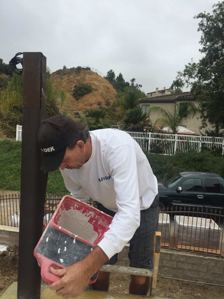 PliDek's tweet photo. Jan Bagnall out doing what he does best! With Donald Morris of MJ Lath and Plastering today laying down some #PliDek! #waterproofing #SoCal https://t.co/i4IkiXGDrX